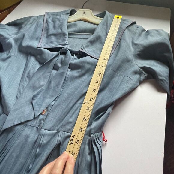 Countrywise Macshore Classics vintage Midcentury dress in chambray blue. Size 11 - Picture 8 of 9